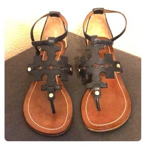 Tory Burch dark navy(?) wedge sandal